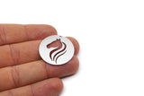 Steel Round Charm, 4 Stainless Steel Horse Patterned Charms With 1 Hole, For Jewelry Making (30x0.80mm) SMP2987