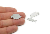 Steel Fish Charm, Stainless Steel Fish Charms, Blanks, Findings, Custom Personalized Steel SMP3129