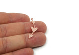 Custom Heart Charms for Jewelry Making, Personalized Brass, Copper, Stainless Steel Branch Pendant With 1 Loop (35x9x0.80mm) SMP3282
