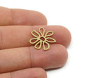 Brass Flower Charm, Raw Brass Flower Charms, Findings (15/20/24/29x0.80mm) SMP2234