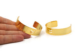 Gold Chevron Cuff - Gold Plated Brass Chevron Cuff Bracelet Blank Bangle Without Holes (145x15x0.80mm) BRC029