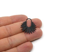 Black Sun Charm, 4 Oxidized Black Brass Sun Charms, Rising Sun Charms, Findings (30x25x0.80mm) SMP2440 Y162