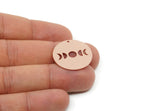 Customized Charm, For Jewelry Making Brass/Steel/Copper Geometric Shaped Moon Phases Charm With 1 Hole, Round Jewelry (25mm) SMP3174