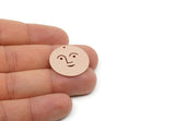 Customized Charm, For Jewelry Making Brass/Steel/Copper Geometric Shaped Face Charm With 1 Hole, Round Personalized Jewelry (25mm) SMP3169