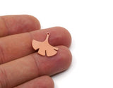 Copper Charm, Raw Copper Ginkgo Leaf Charms With 1 Hole, Findings (20/30/40x0.80mm) SMP2885 SY0406