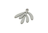 Steel Leaf Charm, Stainless Steel Leaf Charms With 1 Loop, Findings (18x17x0.80mm) SMP3354