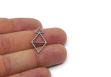 Steel Triangle Charm, 10 Stainless Steel Brass Triangle Charms, Geometric Findings (29x13.5x0.80mm) SMP3039