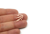 Custom Leaf Charms for Jewelry Making, Personalized Brass, Copper, Stainless Steel Branch Pendant With 1 Loop, Nature (25x14mm) SMP3146