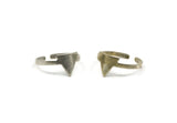 Silver Triangle Ring, 6 Antique Silver Plated Brass Adjustable Geometric Triangle Rings N0019