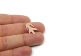 Custom Leaf Charms for Jewelry Making, Personalized Brass, Copper, Stainless Steel Branch Pendant With 1 Loop, Nature (25x13mm) SMP3148