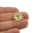 Brass Sun Charm, Raw Brass Sun Face Shaped Charms With 1 Loop, Charm Pendants (25x22x0.60mm) SMP3203