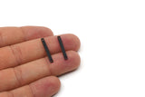 Tiny Bar Charm, 12 Oxidized Black Brass Bar Charms With 2 Holes, Connector Findings (25x2.5x0.80mm) E429