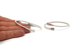 Hand Hammered Cuff, Antique Silver Plated Brass Hand Hammered Cuff Bracelet Bangle (68x3mm) V080