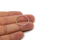 25mm Circle Connector, 8 Silver Tone Brass Circle Connectors (25x1x1mm) A3769 Q1058