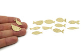 Brass Fish Charm, Raw Brass Fish Charms, Blanks, Findings SMP3239