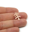 Custom Leaf Charms for Jewelry Making, Personalized Brass, Copper, Stainless Steel Branch Pendant With 1 Loop, Nature (25x13mm) SMP3150