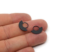 Black Circle Charm, 12 Oxidized Black Brass Semi Circle Charm, Geometric Charm (17x13x0.80mm) SMP1703 Y216