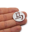 Steel Round Charm, 4 Stainless Steel Year Of The Horse Charms With 1 Hole, For Jewelry Making (30x0.80mm) SMP2985
