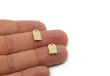 Brass D Shaped Charm, Raw Brass D Shaped Charms With 1 Hole, Earring Findings (12x7x1mm) SMP3278