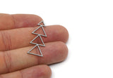 Steel Triangle Charm, 4 Stainless Steel Brass Triangle Charms, Geometric Findings (39x13.5x0.80mm) SMP3038