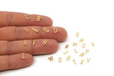 Brass Alphabet Charm, Raw Brass Whole Letters, Personalized Initials, Letter Findings SMP2740