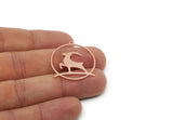 Chinese New Year Charm, Brass/Steel/Copper Year Of The Goat Charms With 1 Loop, Zodiac Charm For Jewelry Making (30x28x0.80mm) SMP3267