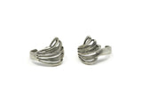 Silver Wing Ring, 2 Antique Silver Plated Brass Adjustable Wing Ring N0010