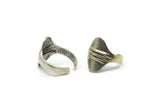 Silver Ring, 2 Antique Silver Plated Brass Adjustable Rings N0065