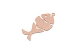 Copper Fish Charm, Raw Copper Fish Charms With 1 Loop, Findings (30x15x0.80mm) SMP3305
