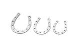 Steel Horseshoe Charm, Stainless Steel Horseshoe Charms With 11 Holes, Pendant Findings, Parts Of Jewelry (19/24/29x0.80mm) SMP2982