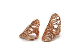 Rose Gold Ring, Rose Gold Plated Brass Adjustable Boho Ring N0143 Q0389