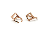Rose Gold Rhomb Ring, Rose Gold Plated Brass Diamond Shape Adjustable Ring N0066 Q228