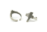 Silver State Ring, 2 Antique Silver Plated Brass Adjustable Idaho State Rings N0077