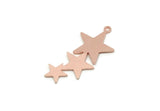 Copper Star Charm, Raw Copper Star Charms With 1 Loop, Charm Pendants, Findings (30x15x0.80mm) SMP3303