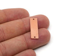 Copper Customized Bar, Raw Copper Rectangle Stamping Blank Charms With 2 Holes (15/20/25/30/35/40x8x0.80mm) SMP2887