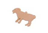 Copper Goat Charm, 4 Raw Copper Goat Charms With 1 Loop, For Jewelry Making (20x30x0.80mm) SMP3099