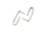 Antique Silver Bar Stud, 4 Antique Silver Plated Brass Bar Stud, Ear Studs (32x10x2mm) E328