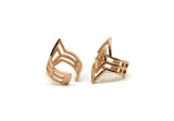 Rose Gold Ring, Rose Gold Plated Brass Diamond Shape Adjustable Rings Q0286