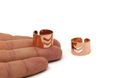 Rose Gold Chevron Ring, Rose Gold Plated Brass Adjustable Double Chevron Ring (19mm) A0885 Q0316