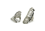 Silver Boho Ring, Silver Tone Adjustable Boho Rings N0142 H0322