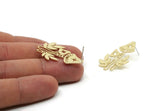 Brass Stud Earring, 4 Raw Brass Mushroom Shaped Stud Earrings (33x24x0.60mm) SMP0345 A6197