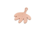 Copper Leaf Charm, 8 Raw Copper Leaf Charms With 1 Loop, Findings (18x16x0.80mm) SMP2950