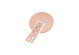 Copper Dangle Charm, Raw Copper Round Shaped Charms With 7 Holes, Geometric Findings (44x30x0.80mm) SMP3299