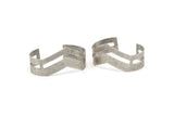 Double Chevron Bangle, Antique Silver Plated Brass Chevron Bracelet Cuff (150x19x0.80mm) Brc092