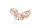 Copper Leaf Charm, Raw Copper Leaf Charms With 2 Loops, Connectors, Bracelet Connector, Necklace Findings (23x40x0.80mm) SMP3310