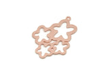 Copper Flower Charm, Raw Copper Flower Charms With 1 Loop, Charm Pendants, Earring Findings (30x22.5x0.80mm) SMP3304