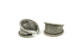 Silver Ring, Antique Silver Plated Brass Adjustable Ring N0413
