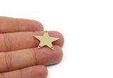 Customized Star Findings, 8 Raw Brass Star Shaped Charms, For Jewelry Making (24x26x1mm) SMP3167