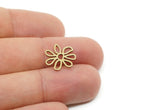 Brass Flower Charm, Raw Brass Flower Charms, Findings (15/20/24/29x0.80mm) SMP2234