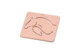 Copper Rectangle Charm, 2 Raw Copper Horse Patterned Rectangle Charms With 1 Hole, For Jewelry Making (26x30x0.80mm) SMP2988